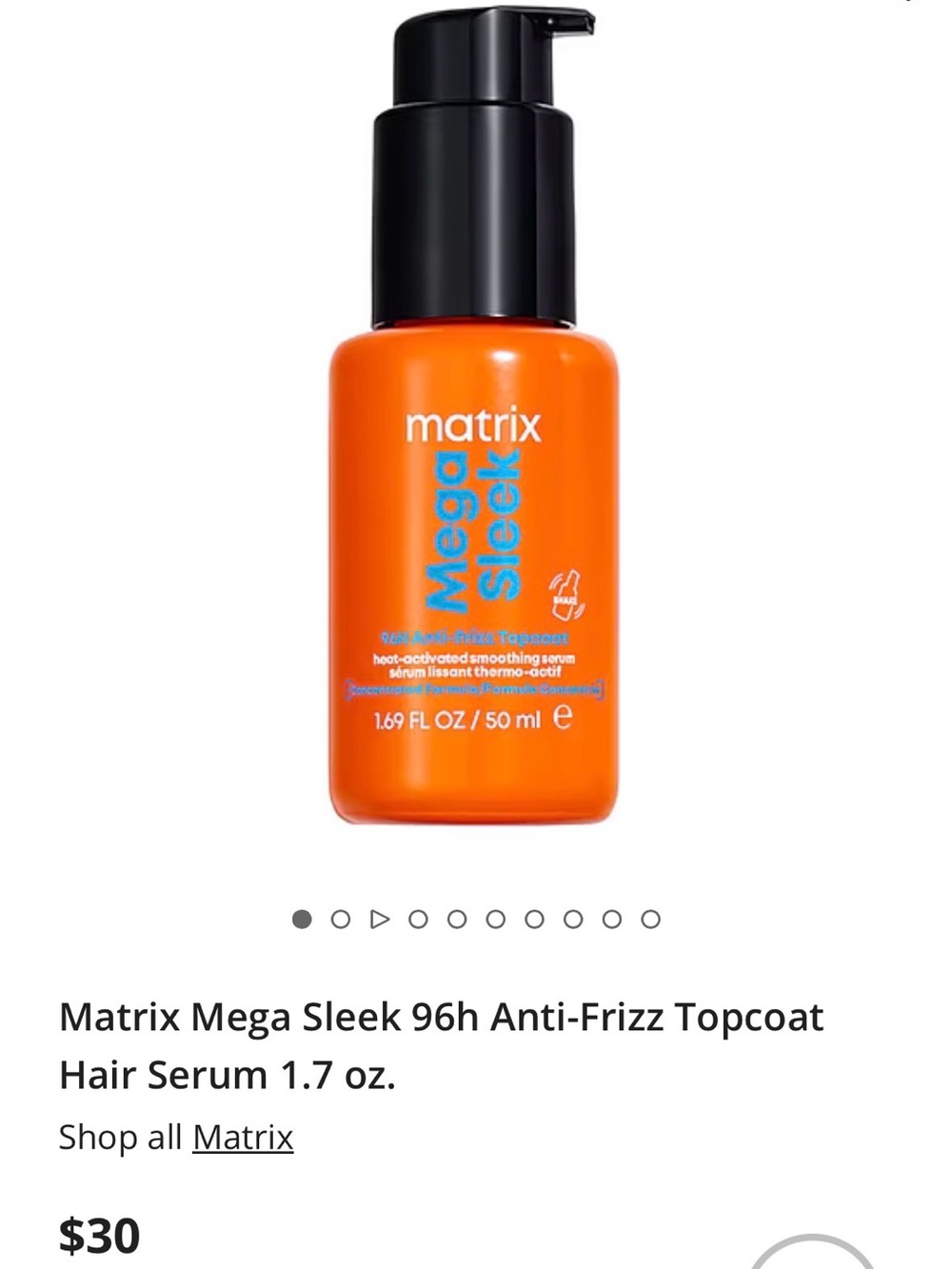 Matix Mega Sleek Anti-Frizz Serum
